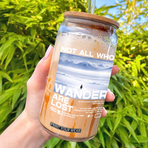 Not All Those Who Wander Are Lost Nihilist Penguin Glass Can Existential Deep Emotional Meme Deep Thinkers TS02 Black Print Your Wear