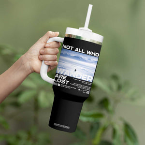 Not All Those Who Wander Are Lost Nihilist Penguin Tumbler With Handle Existential Deep Emotional Meme Deep Thinkers TS02 Print Your Wear