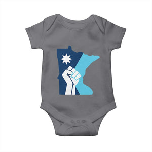 Minnesota Strong Fist Power Graphic Baby Onesie Social Justice Solidarity TS02 Charcoal Print Your Wear