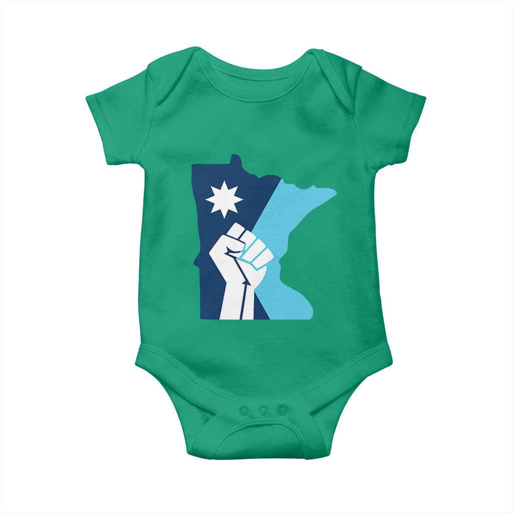 Minnesota Strong Fist Power Graphic Baby Onesie Social Justice Solidarity TS02 Irish Green Print Your Wear