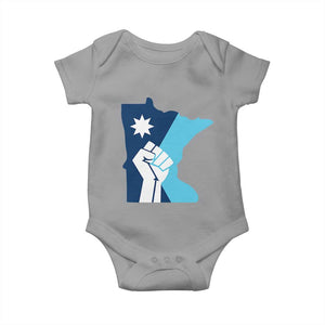 Minnesota Strong Fist Power Graphic Baby Onesie Social Justice Solidarity TS02 Sport Gray Print Your Wear