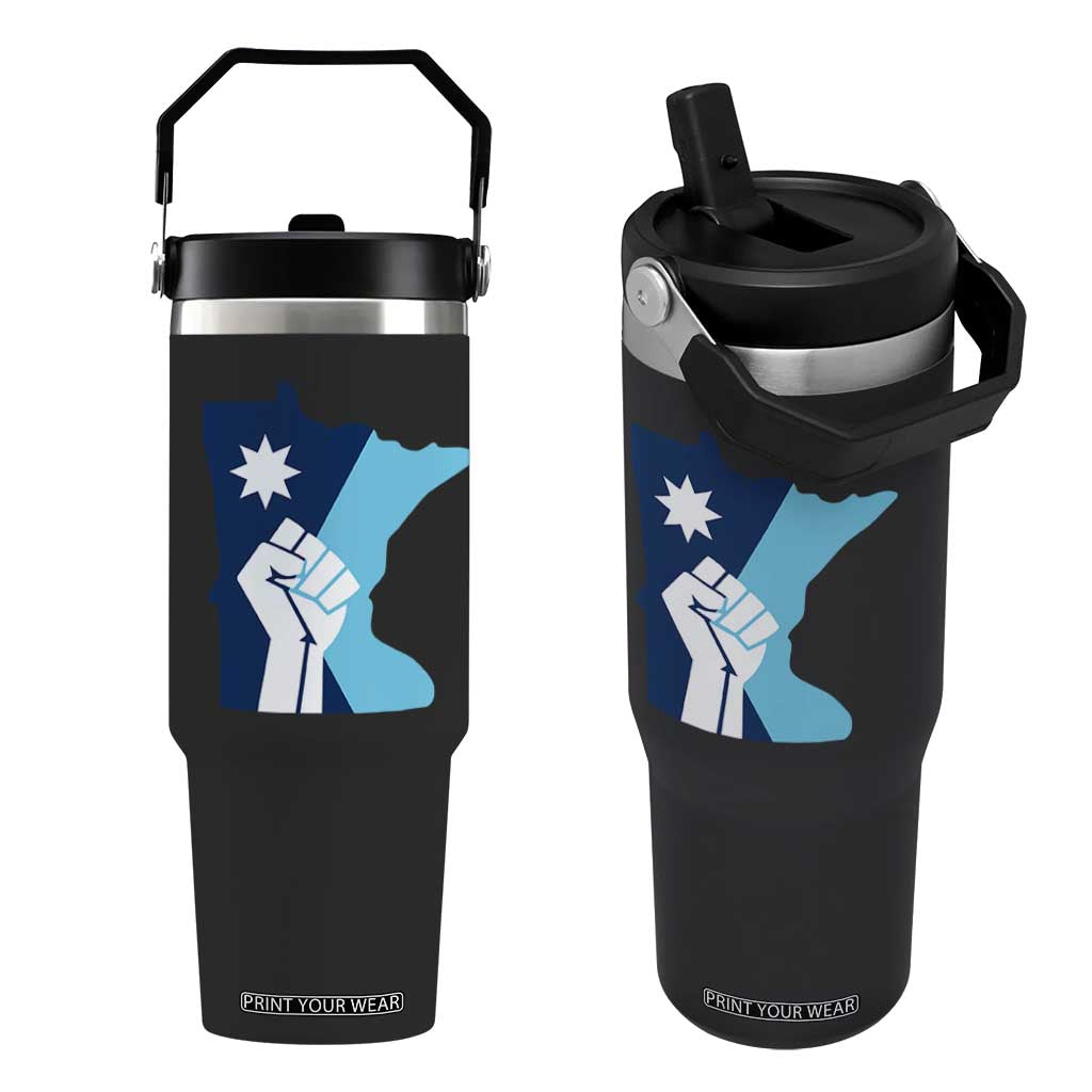 Minnesota Strong Fist Power Graphic Flip Straw Tumbler Social Justice Solidarity TS02 One Size: 30 oz Black Print Your Wear