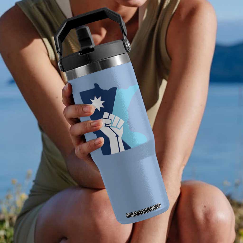 Minnesota Strong Fist Power Graphic Flip Straw Tumbler Social Justice Solidarity TS02 One Size: 30 oz Light Blue Print Your Wear