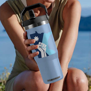 Minnesota Strong Fist Power Graphic Flip Straw Tumbler Social Justice Solidarity TS02 One Size: 30 oz Light Blue Print Your Wear