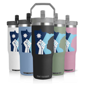 Minnesota Strong Fist Power Graphic Flip Straw Tumbler Social Justice Solidarity TS02 Print Your Wear
