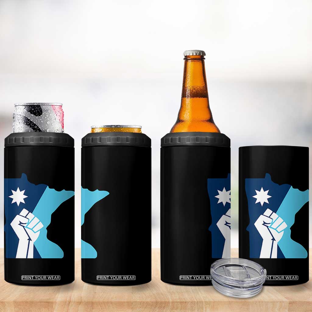 Minnesota Strong Fist Power Graphic 4 in 1 Can Cooler Tumbler Social Justice Solidarity TS02 Print Your Wear