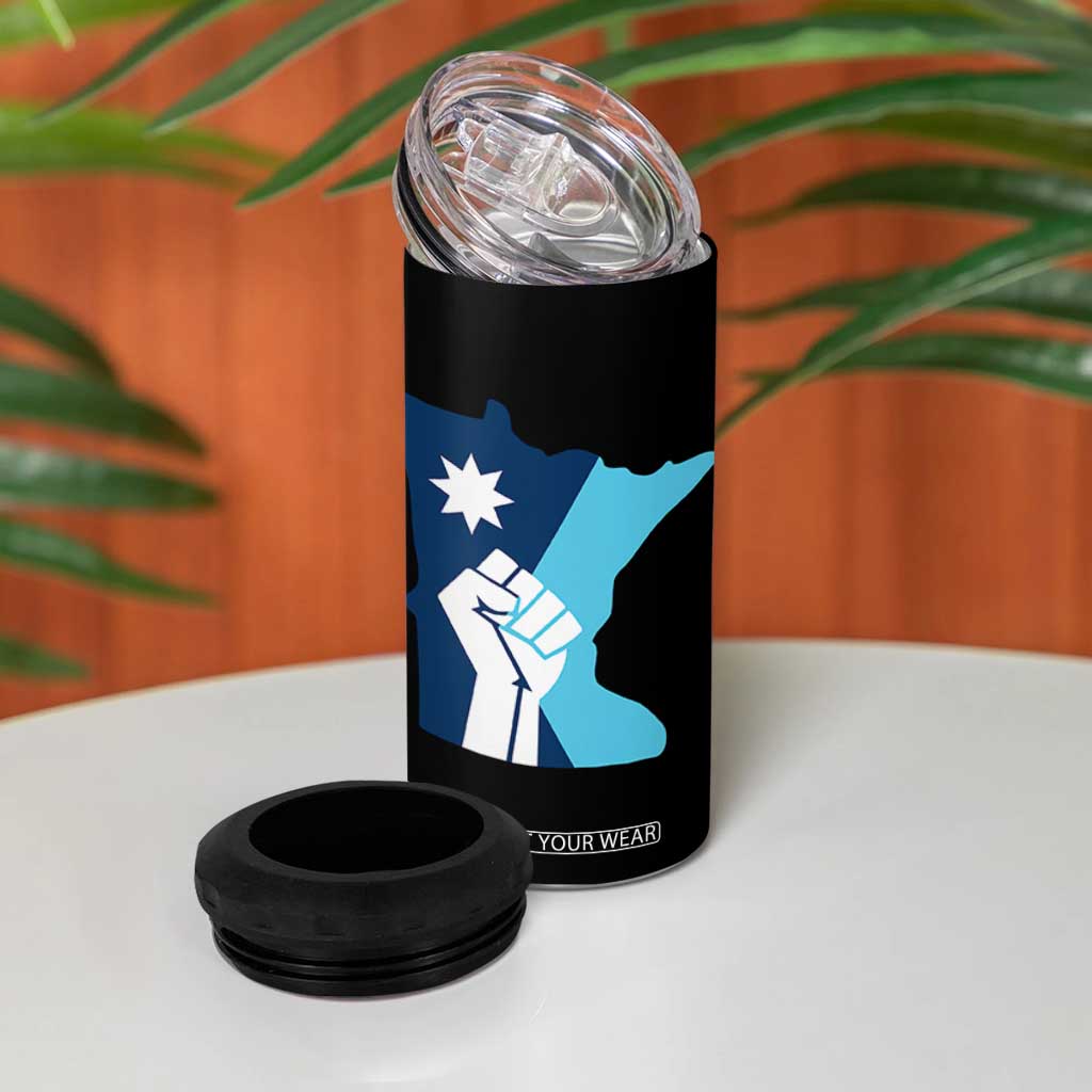 Minnesota Strong Fist Power Graphic 4 in 1 Can Cooler Tumbler Social Justice Solidarity TS02 Print Your Wear