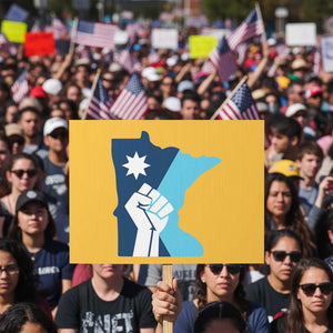 Minnesota Strong Fist Power Graphic Protest Sign Social Justice Solidarity TS02 Horizontal 18" × 24" Yellow Print Your Wear