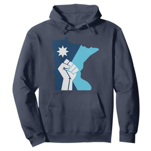 Minnesota Strong Fist Power Graphic Hoodie Social Justice Solidarity TS02 Navy Print Your Wear