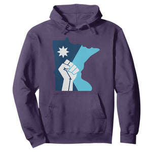 Minnesota Strong Fist Power Graphic Hoodie Social Justice Solidarity TS02 Purple Print Your Wear