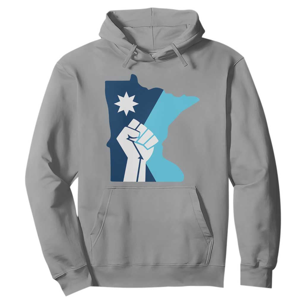 Minnesota Strong Fist Power Graphic Hoodie Social Justice Solidarity TS02 Sport Gray Print Your Wear