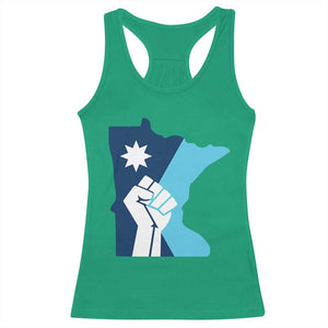 Minnesota Strong Fist Power Graphic Racerback Tank Top Social Justice Solidarity TS02 Irish Green Print Your Wear