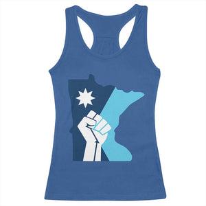 Minnesota Strong Fist Power Graphic Racerback Tank Top Social Justice Solidarity TS02 Royal Blue Print Your Wear