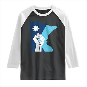 Minnesota Strong Fist Power Graphic Raglan Shirt Social Justice Solidarity TS02 Black White Print Your Wear