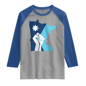 Minnesota Strong Fist Power Graphic Raglan Shirt Social Justice Solidarity TS02 Sport Gray Royal Print Your Wear