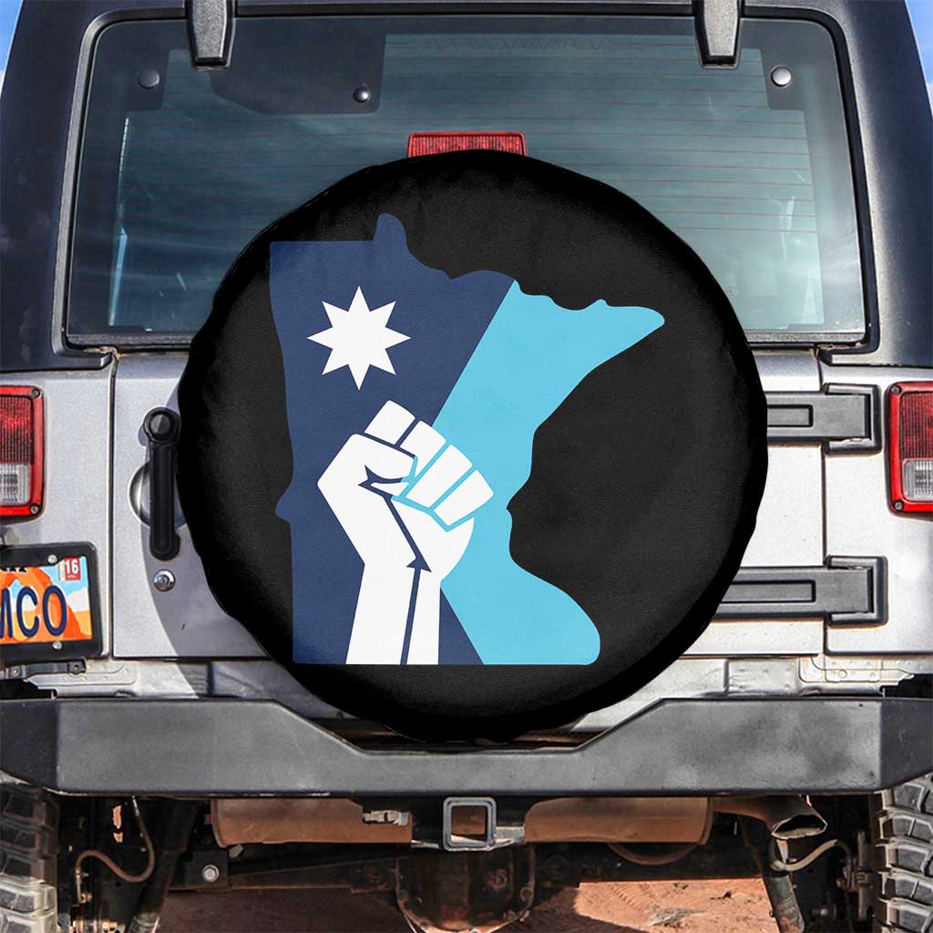 Minnesota Strong Fist Power Graphic Spare Tire Cover Social Justice Solidarity TS02 No hole Black Print Your Wear