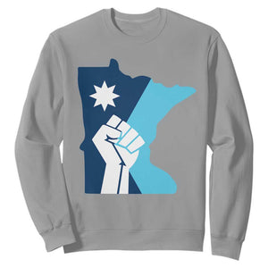 Minnesota Strong Fist Power Graphic Sweatshirt Social Justice Solidarity TS02 Sport Gray Print Your Wear