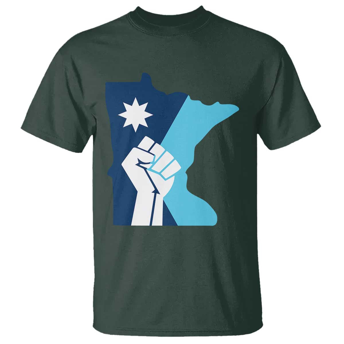 Minnesota Strong Fist Power Graphic T Shirt Social Justice Solidarity TS02 Dark Forest Green Print Your Wear