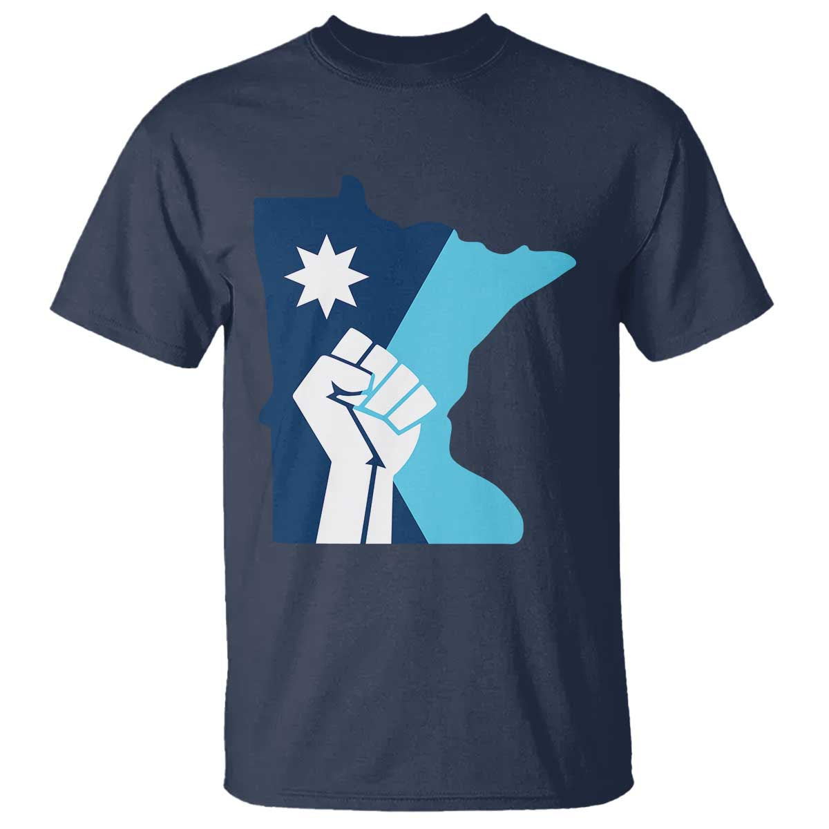 Minnesota Strong Fist Power Graphic T Shirt Social Justice Solidarity TS02 Navy Print Your Wear