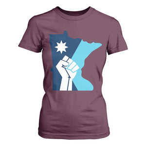 Minnesota Strong Fist Power Graphic T Shirt For Women Social Justice Solidarity TS02 Maroon Print Your Wear