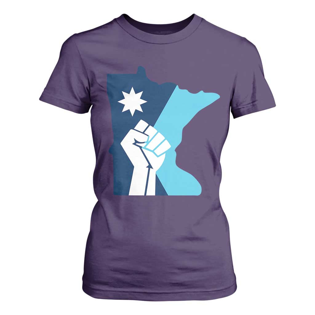 Minnesota Strong Fist Power Graphic T Shirt For Women Social Justice Solidarity TS02 Purple Print Your Wear