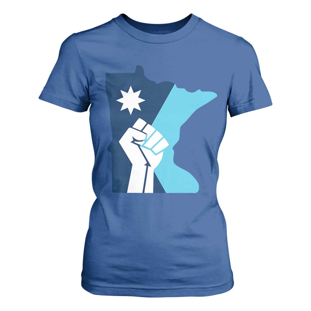 Minnesota Strong Fist Power Graphic T Shirt For Women Social Justice Solidarity TS02 Royal Blue Print Your Wear