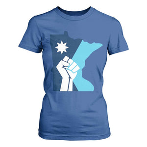Minnesota Strong Fist Power Graphic T Shirt For Women Social Justice Solidarity TS02 Royal Blue Print Your Wear