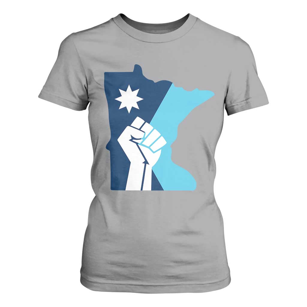 Minnesota Strong Fist Power Graphic T Shirt For Women Social Justice Solidarity TS02 Sport Gray Print Your Wear