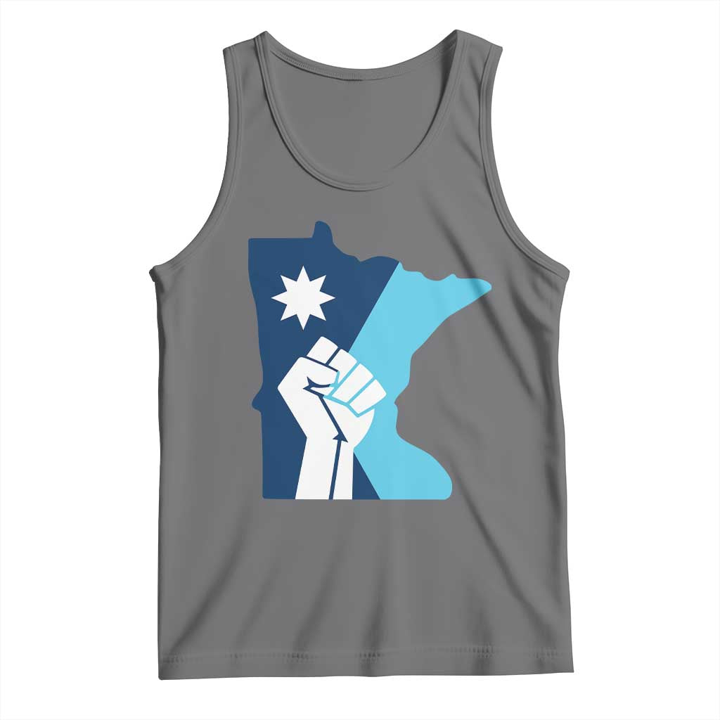 Minnesota Strong Fist Power Graphic Tank Top Social Justice Solidarity TS02 Black Heather Print Your Wear