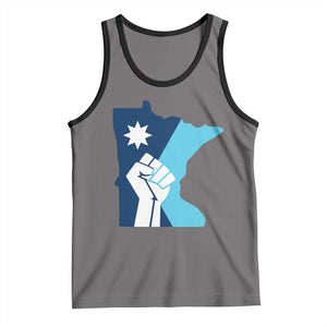 Minnesota Strong Fist Power Graphic Tank Top Social Justice Solidarity TS02 Deep Heather Black Print Your Wear