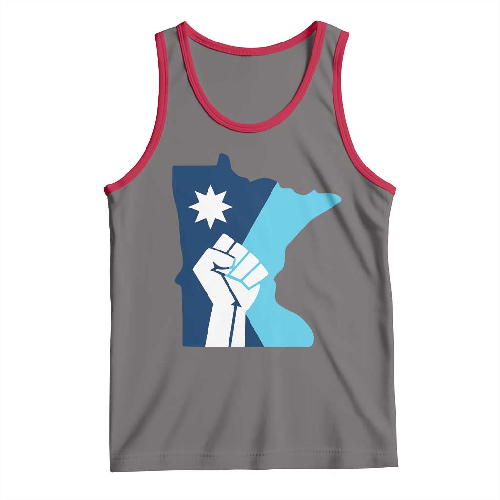 Minnesota Strong Fist Power Graphic Tank Top Social Justice Solidarity TS02 Deep Heather Red Print Your Wear