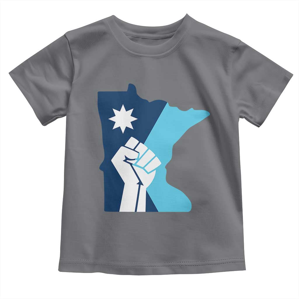 Minnesota Strong Fist Power Graphic Toddler T Shirt Social Justice Solidarity TS02 Charcoal Print Your Wear