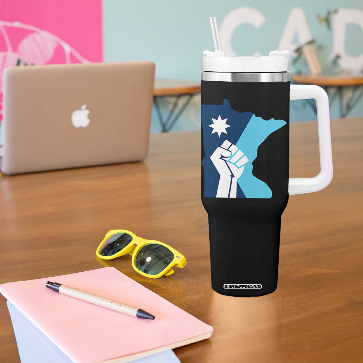 Minnesota Strong Fist Power Graphic Tumbler With Handle Social Justice Solidarity TS02 Print Your Wear