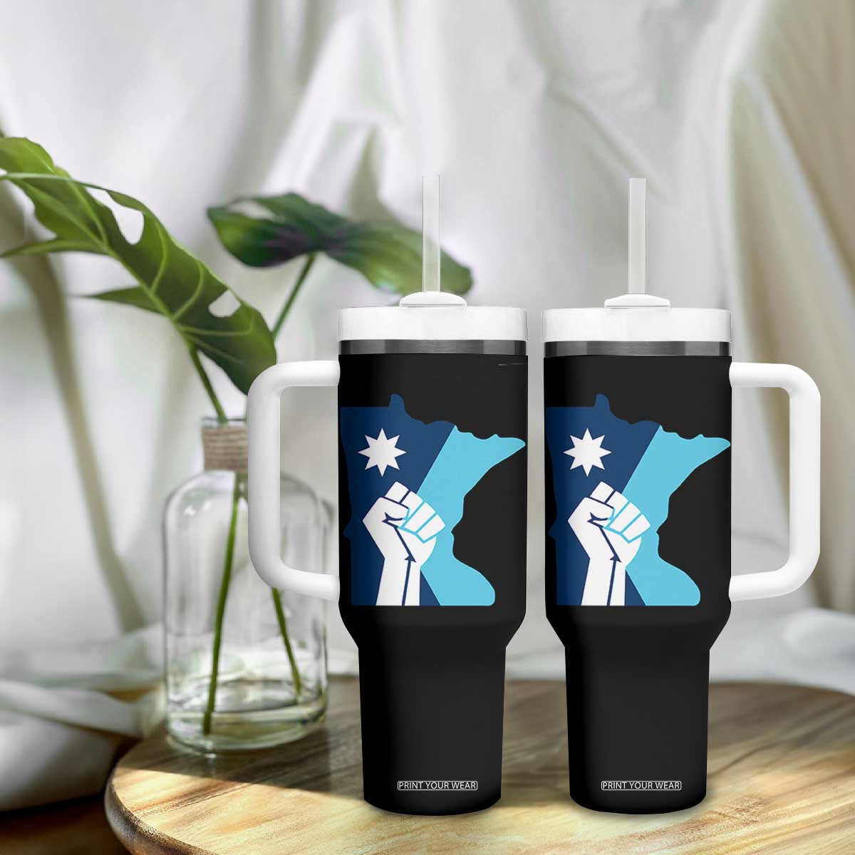 Minnesota Strong Fist Power Graphic Tumbler With Handle Social Justice Solidarity TS02 Print Your Wear