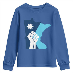 Minnesota Strong Fist Power Graphic Youth Sweatshirt Social Justice Solidarity TS02 Royal Blue Print Your Wear