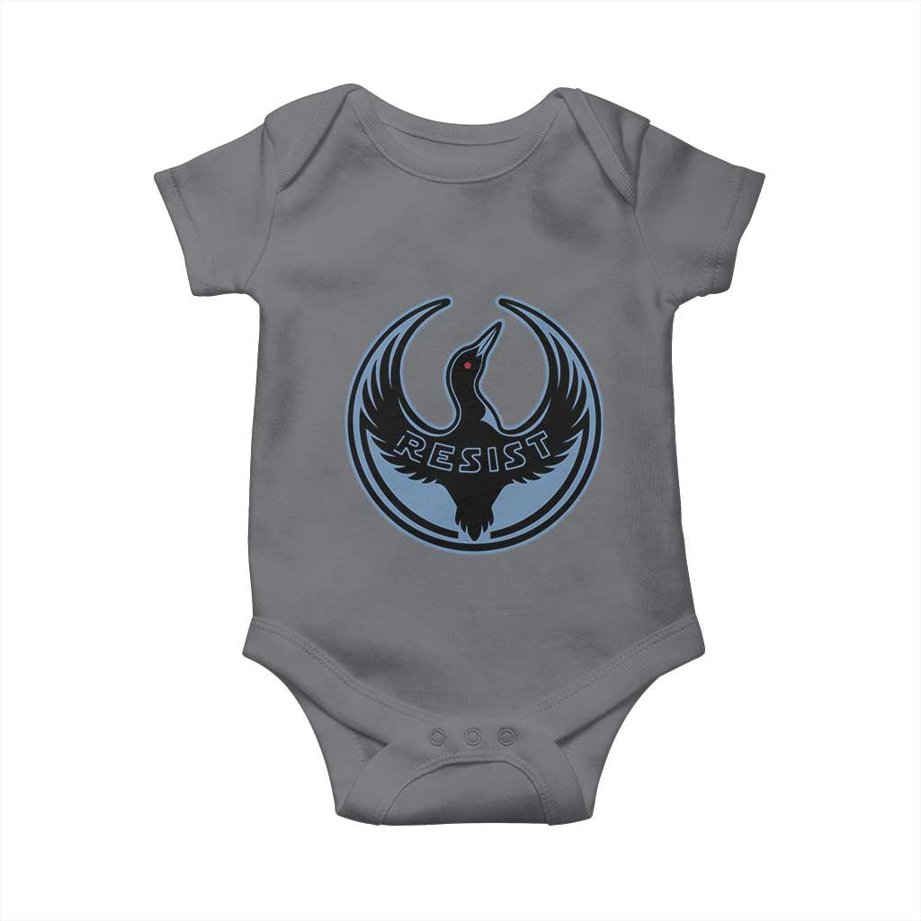Minnesota Resist Loon Rebellion Emblem Baby Onesie TS02 Charcoal Print Your Wear