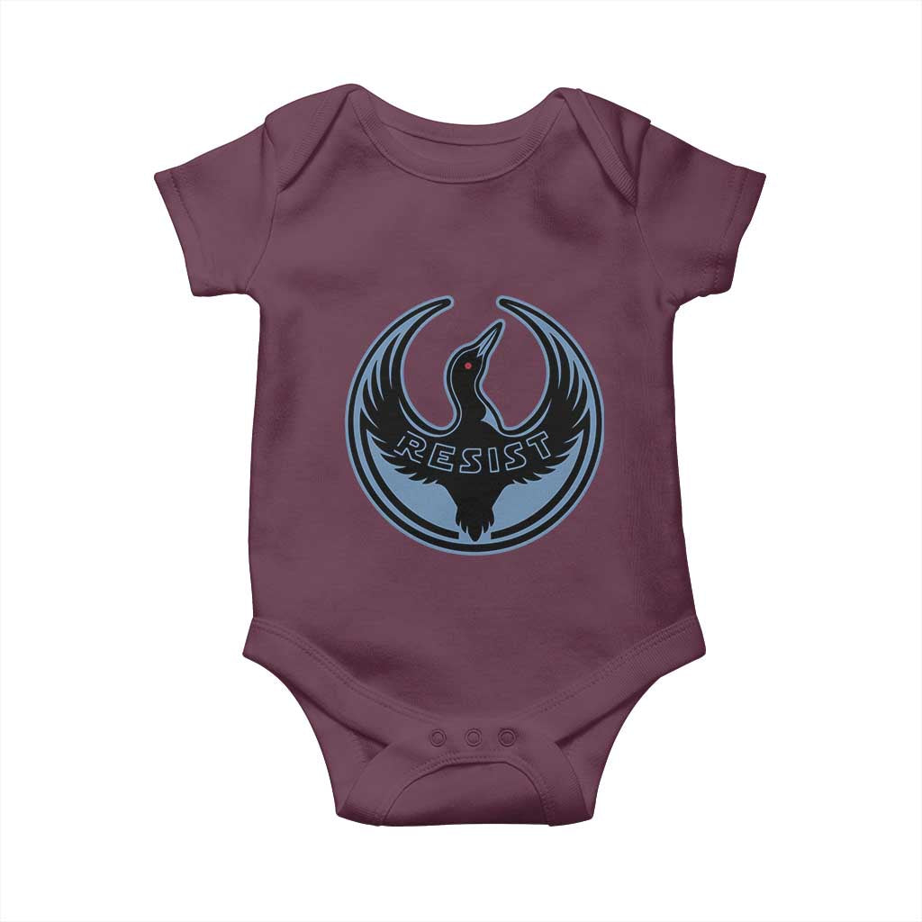 Minnesota Resist Loon Rebellion Emblem Baby Onesie TS02 Maroon Print Your Wear