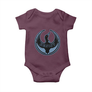 Minnesota Resist Loon Rebellion Emblem Baby Onesie TS02 Maroon Print Your Wear