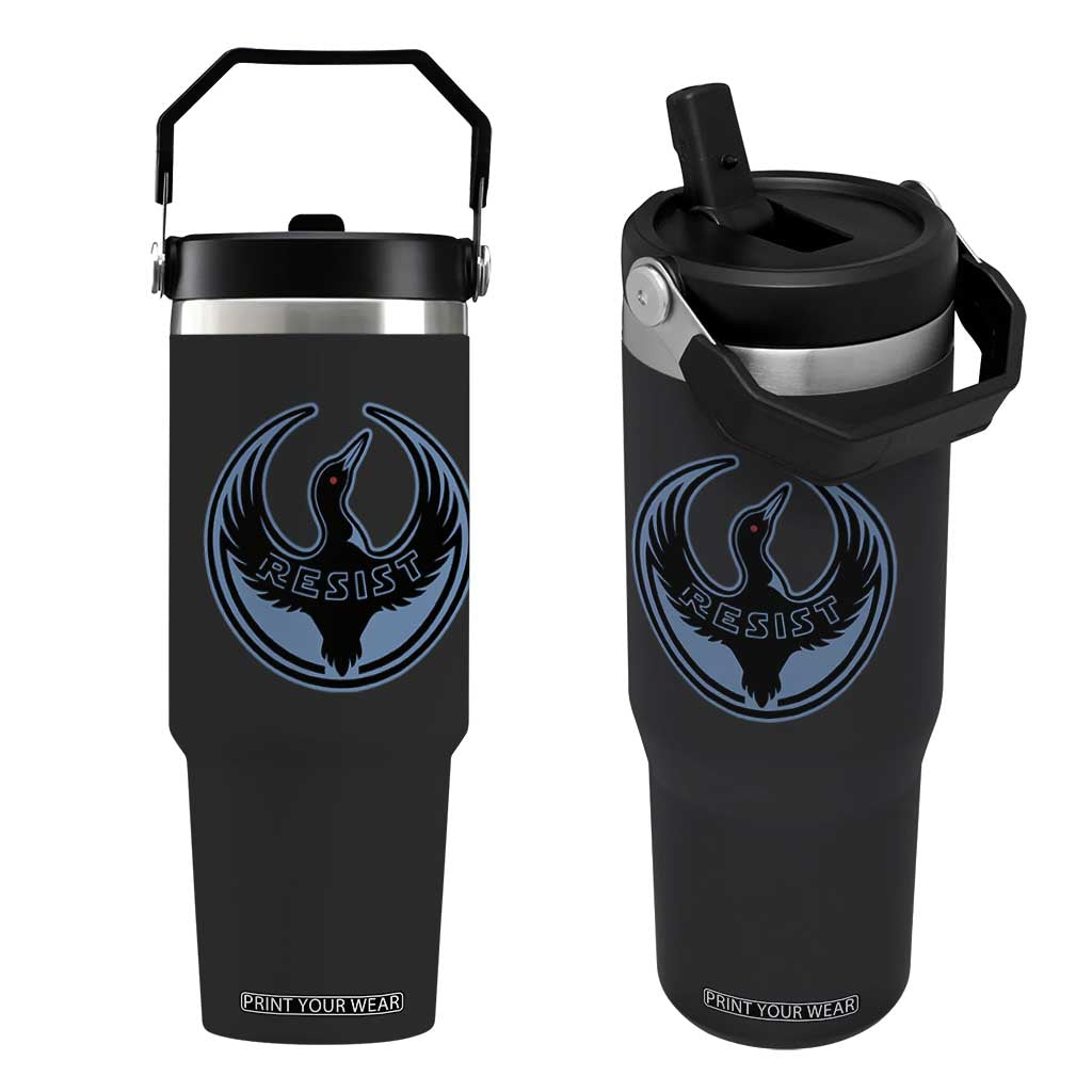 Minnesota Resist Loon Rebellion Emblem Flip Straw Tumbler TS02 One Size: 30 oz Black Print Your Wear