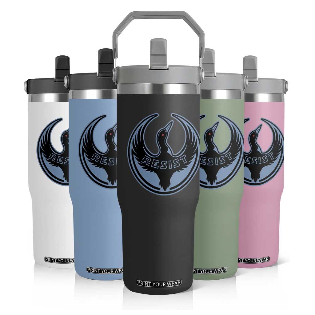 Minnesota Resist Loon Rebellion Emblem Flip Straw Tumbler TS02 Print Your Wear