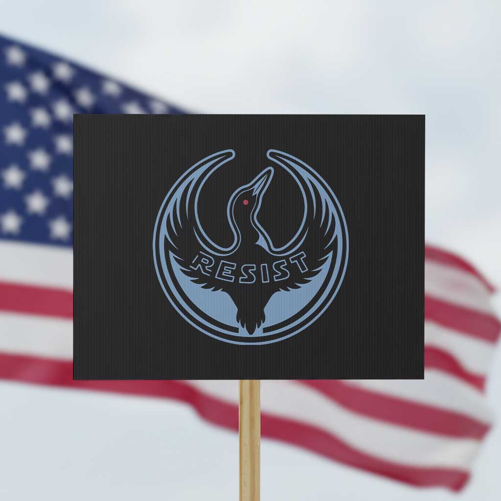 Minnesota Resist Loon Rebellion Emblem Protest Sign TS02 Horizontal 18
