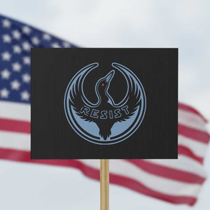 Minnesota Resist Loon Rebellion Emblem Protest Sign TS02 Horizontal 18" × 24" Black Print Your Wear