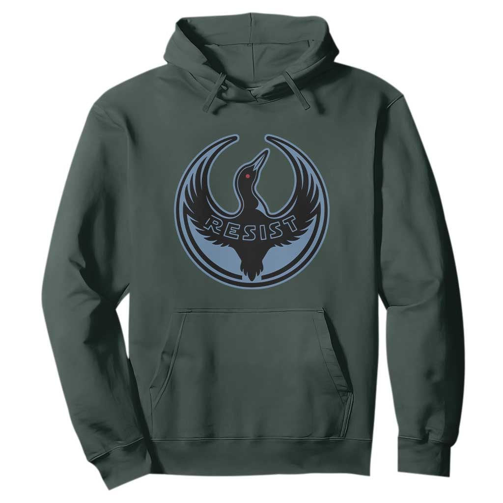 Minnesota Resist Loon Rebellion Emblem Hoodie TS02 Dark Forest Green Print Your Wear