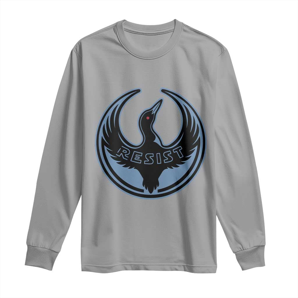Minnesota Resist Loon Rebellion Emblem Long Sleeve Shirt TS02 Sport Gray Print Your Wear