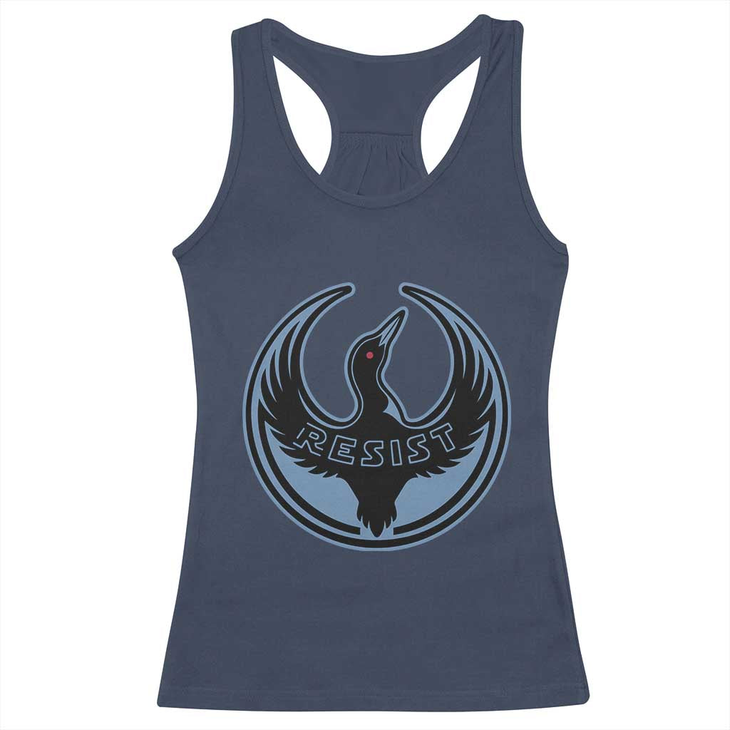 Minnesota Resist Loon Rebellion Emblem Racerback Tank Top TS02 Navy Print Your Wear