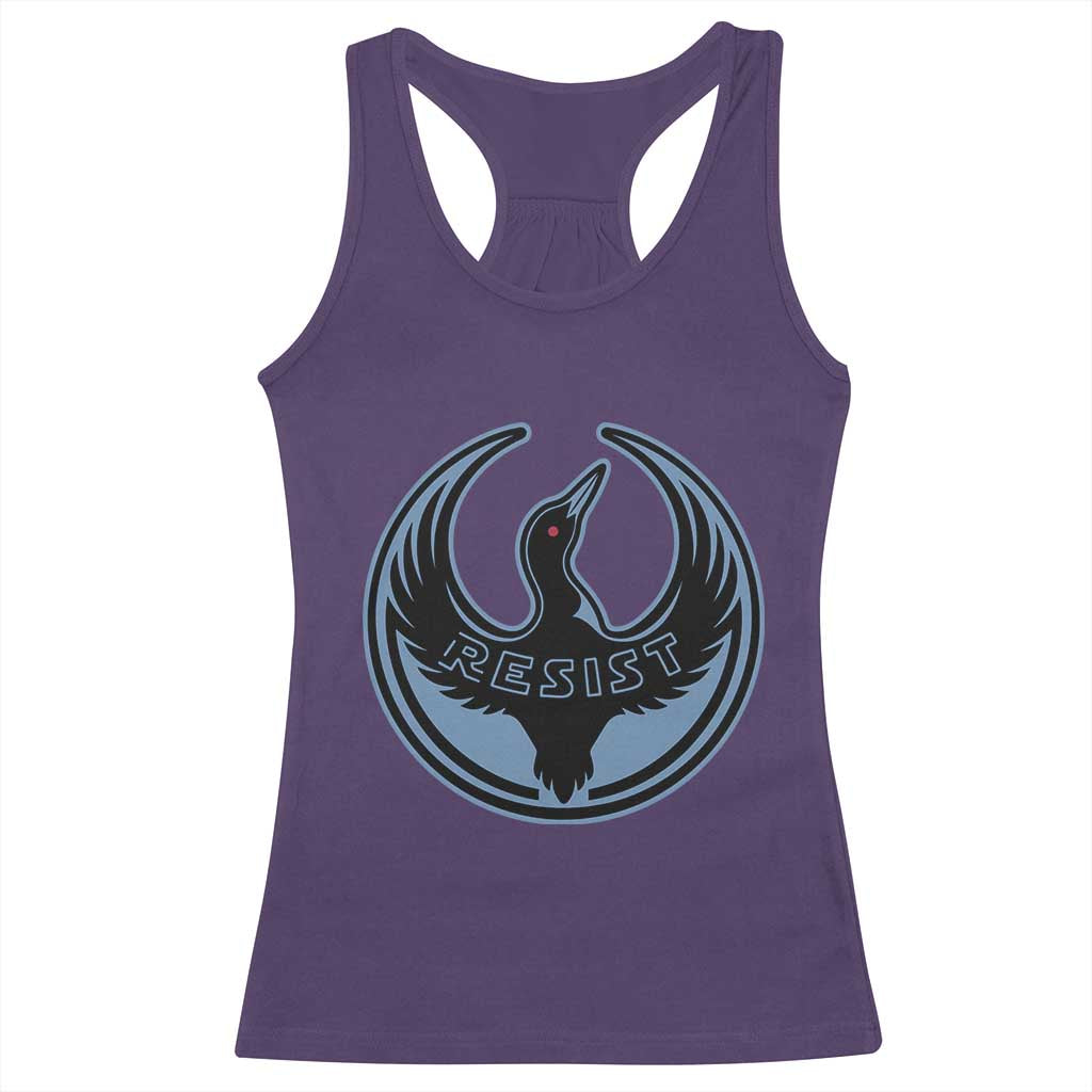 Minnesota Resist Loon Rebellion Emblem Racerback Tank Top TS02 Purple Print Your Wear