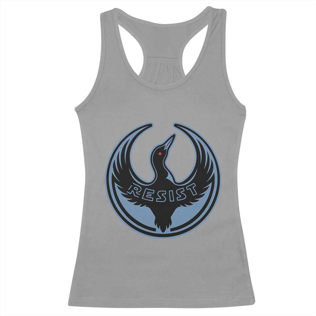 Minnesota Resist Loon Rebellion Emblem Racerback Tank Top TS02 Sport Gray Print Your Wear