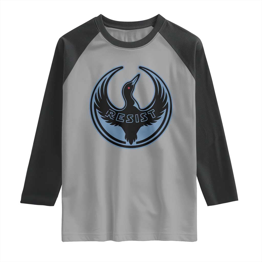 Minnesota Resist Loon Rebellion Emblem Raglan Shirt TS02 Sport Gray Black Print Your Wear