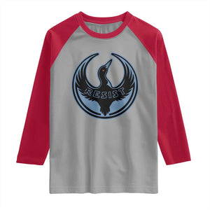 Minnesota Resist Loon Rebellion Emblem Raglan Shirt TS02 Sport Gray Red Print Your Wear