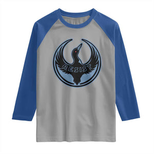 Minnesota Resist Loon Rebellion Emblem Raglan Shirt TS02 Sport Gray Royal Print Your Wear